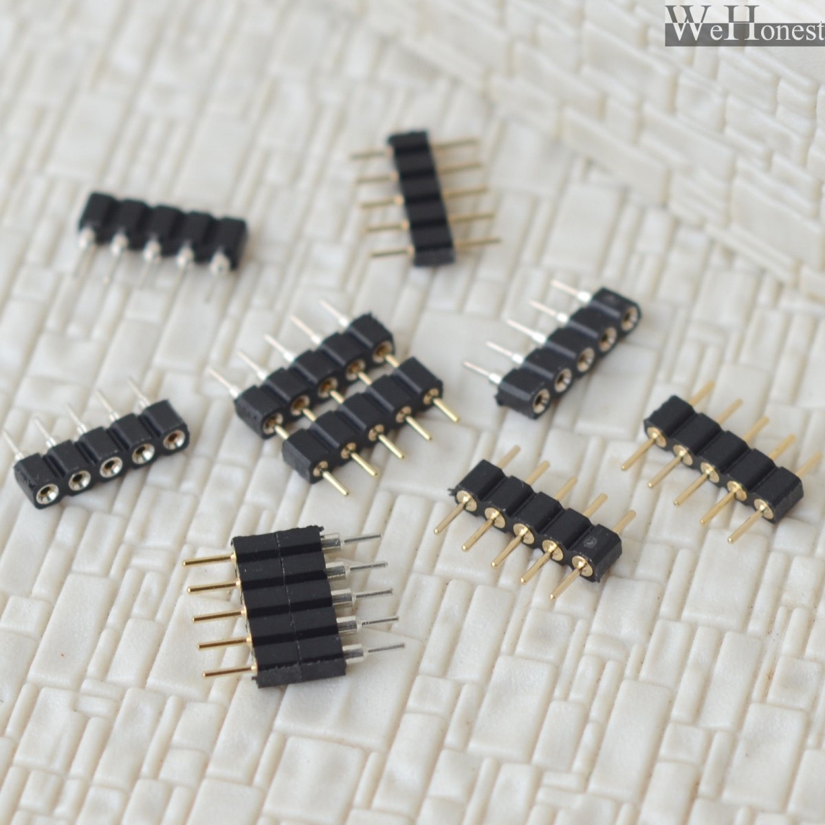 10 pairs 5 Pins mini-plug kits 2.54mm straight connectors round male + female